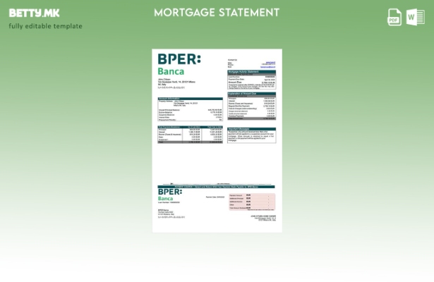 Модерен стил Италија БПЕР Банка за хипотека Шаблон за Word и PDF
